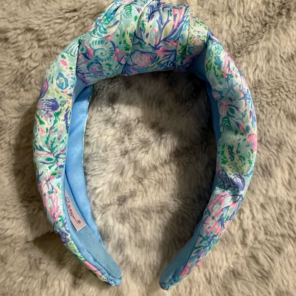 Lilly Pulitzer Padded Floral Headband in Light Blue, Pink & Green